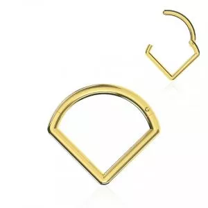 9K Gold Triangle Hinged Segment 18G Septum Clicker Ring