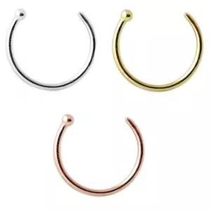 14K Gold Open Hoop Nose Ring