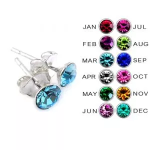 4MM Round Stone Birthstone Earring
