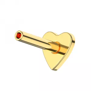 Implant Grade Titanium Threadless Heart Labret Bar