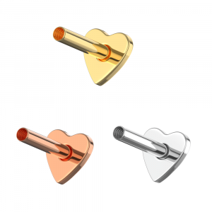 ​ 925 Sterling Silver 16 Gauge Internally Threaded Heart Design Base Labret Accessories