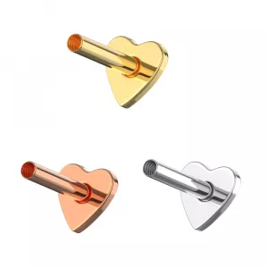 ​ 925 Sterling Silver 16 Gauge Internally Threaded Heart Design Base Labret Accessories