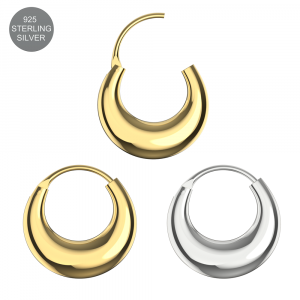 925 Sterling Silver Crescent Moon Hoop Earring