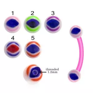 Bio Flex Eyebrow Banana With Evil Eye Design UV Balls