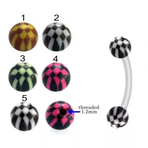 Bio Flex Eyebrow Banana With Checked Design UV Balls