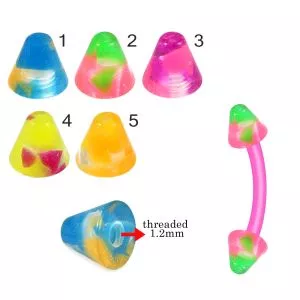 Bio Flex Eyebrow Banana With Colorful Marble Design UV Cones