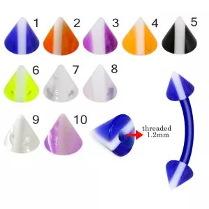 Bio Flex Eyebrow Banana With White Stripe on Colorful UV Cones