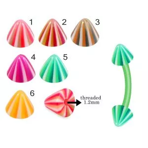 Bio Flex Eyebrow Banana With Multi Colorful Stripes UV Cones