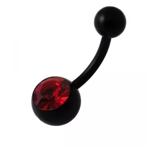 Single Jeweled Black UV Belly Banana