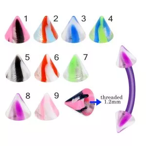 Bio Flex Eyebrow Banana With Fancy Transparent with colorful UV Cones