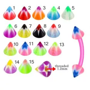 Bio Flex Eyebrow Banana With  Colorful Double Stars UV Cones