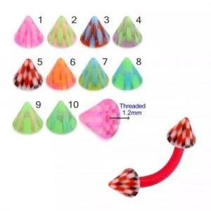 Bio Flex Eyebrow Banana With Multi Checked Colorful UV Cones