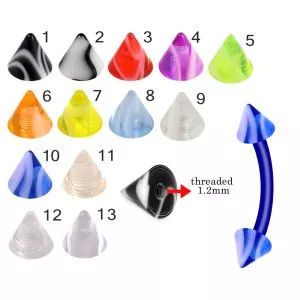 Bio Flex Eyebrow Banana With Single Stripe Colorful UV Cones