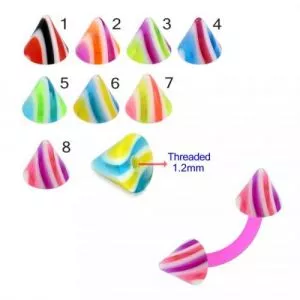 Bio Flex Eyebrow Banana With Multi Stripes Colorful UV Cones