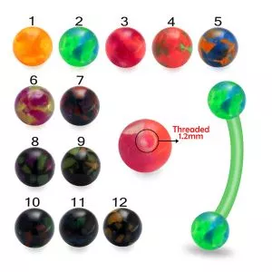Bio Plast Banana With Mix Color Marble Designed UV Ball