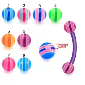 Bio Flex Eyebrow Banana With Multi Stripe UV Balls