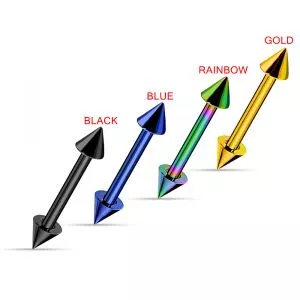 Anodised Eyebrow Barbell with Cone