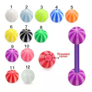 Multi Colored UV Acrylic Star Ball Tongue Ring