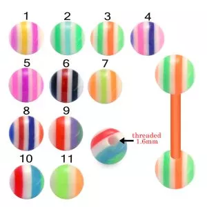 Bio Flex Tongue Barbell With Marble Acrylic UV Balls