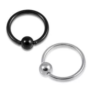 Blackline Anodized BCR ring with Ball