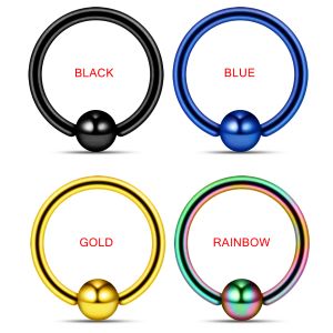 Surgical Steel Anodised BCR Ring