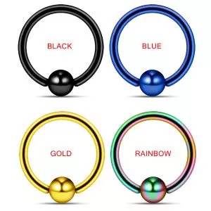 Surgical Steel Anodised BCR Ring