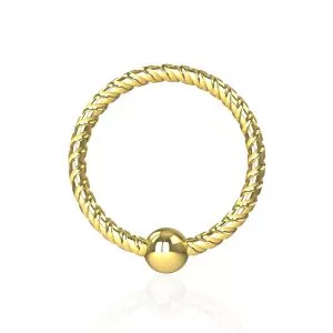 Flexible Gold PVD Surgical Steel Twisted BCR Fake Septum Piercing