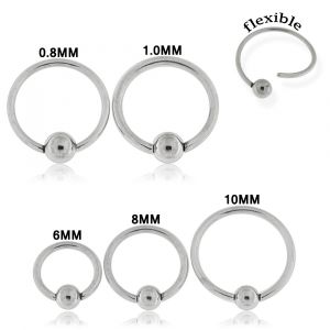 Surgical Steel Flexible BCR Piercing Jewelry