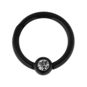Surgical Steel BCR Clicker with CZ Stone Piercing Ring