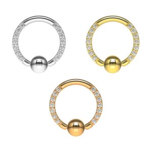 Multi CZ Jeweled G23 Grade Titanium BCR Ring