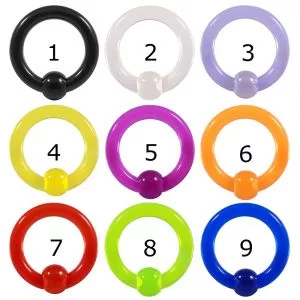 Heavy Gauge 4G UV-Acrylic Captive Bead ring