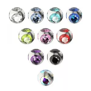 316L Surgical Steel MultiStone Ball