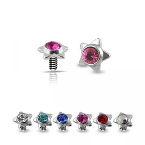 Star Jeweled Dermal Anchor Tops | Dermal Anchors