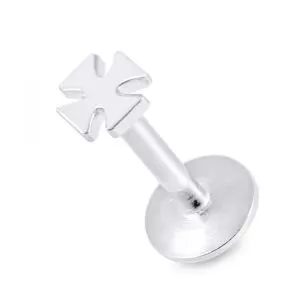 SS Madonna with CrossTop Labret Piercing