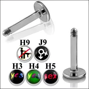 SS Labret with 4mm Mix Logo Ball