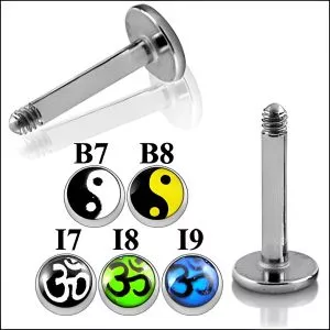 SS Labret with 4mm ohm Logo Ball