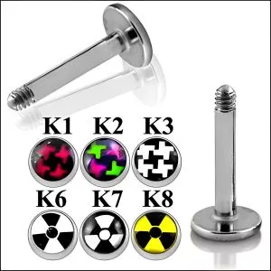 SS Labret with 4mm Football Logo Ball