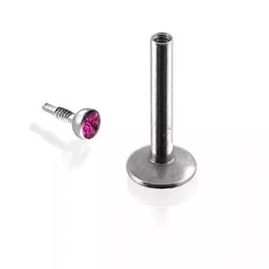 Surgical Steel Madonna labret with 2 mm Internal Thread Jeweled Top