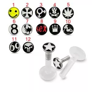 Bio Flex Labret with logo push fit top