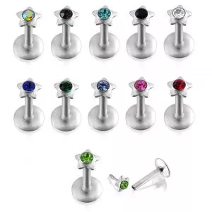 Star Shaped jewelled Madonna Labret