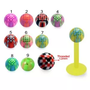 Bio Flex Labret With Micro Chess UV Balls