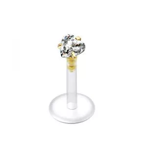 Bio Flex Labret with CZ Stone Threadless pin top