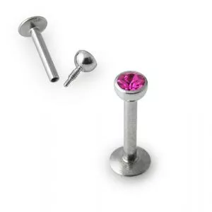 SS Jeweled Top Internal Threaded Madonna Labret