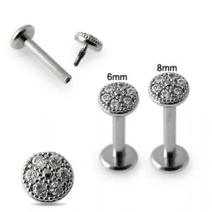 Micro Setting Jeweled Top Madonna Labret