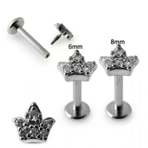 Micro Setting Jeweled Crown Madonna Labret