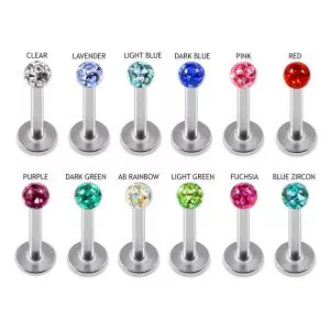 SS Labret Piercing with Epoxy Ball