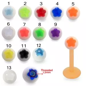 Bio Flex Labret With Star UV Balls