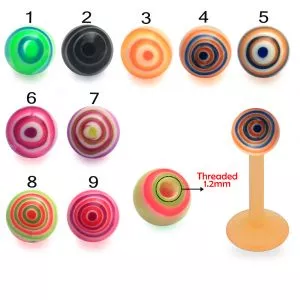Bio Flex Labret With Marble Print Acrylic UV Balls