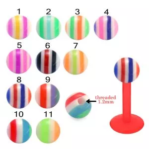Bio Flex Labret With Marble Acrylic UV Balls