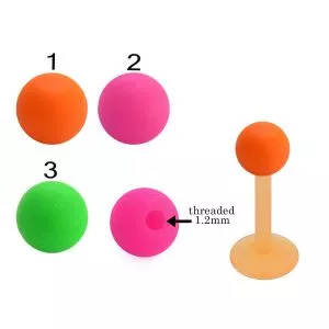 Bio Flex Labret With Neon Color UV Balls
